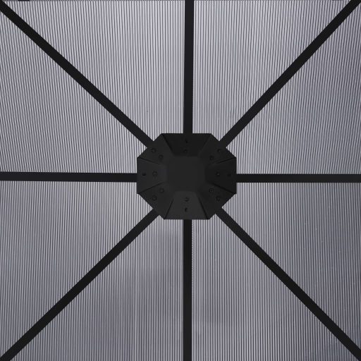 Antracitszürke pavilon függönyökkel 300 x 300 x 265 cm