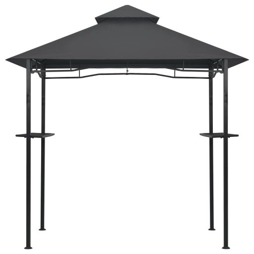 Antracitszürke acél grillpavilon 240 x 150 x 255 cm