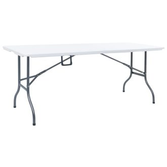 Fehér HDPE összecsukható kerti asztal 180 x 72 x 72 cm