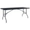 Fekete HDPE rattan szerű összecsukható kerti asztal 180x75x72cm