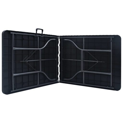 Fekete HDPE rattan szerű összecsukható kerti asztal 180x75x72cm