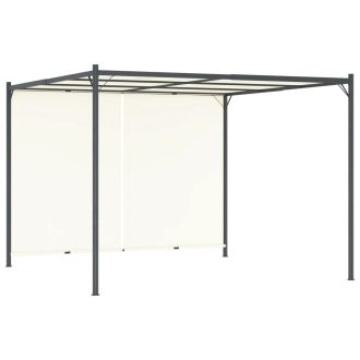   Fehér-krémszínű acélpergola állítható tetővel 3 x 3 m
