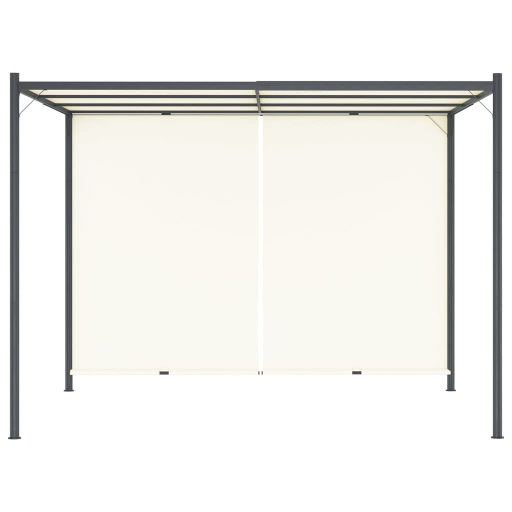 Fehér-krémszínű acélpergola állítható tetővel 3 x 3 m