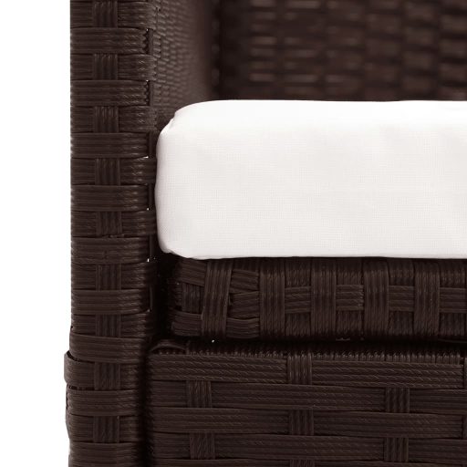 Barna polyrattan kerti kanapé napellenzővel