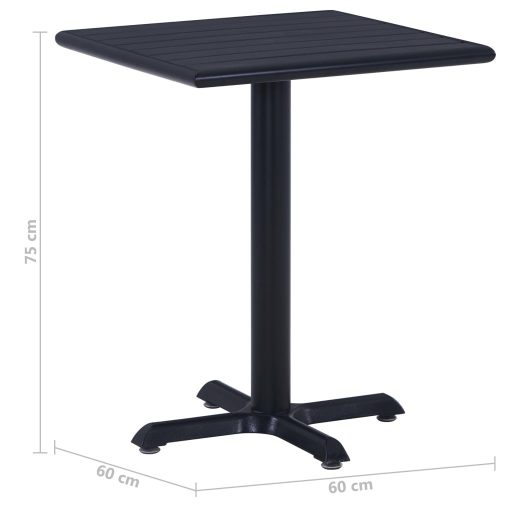 Fekete kerti asztal 60 x 60 x 75 cm