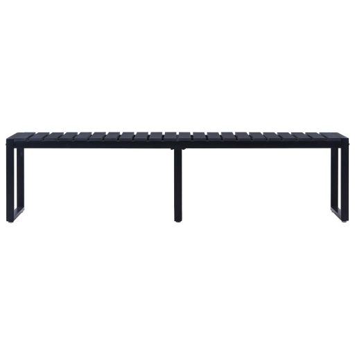 Fekete polisztirol lemez kerti pad 180 cm