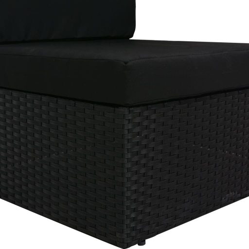 2 személyes fekete elemes polyrattan kanapé