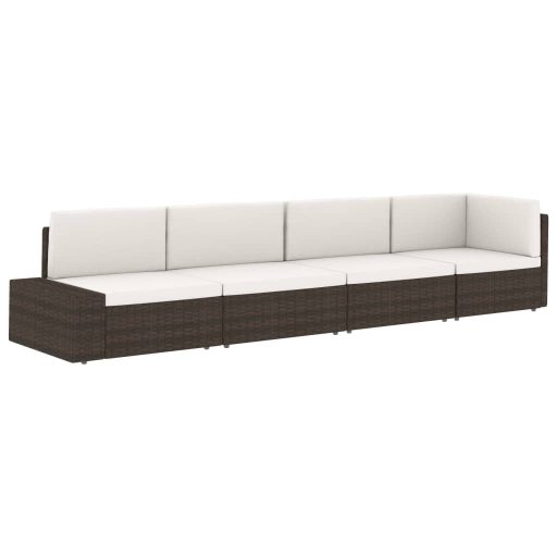 2 személyes fekete elemes polyrattan kanapé