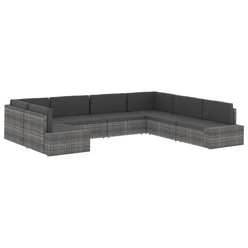 Barna polyrattan sarokkanapé-elem bal oldali karfával