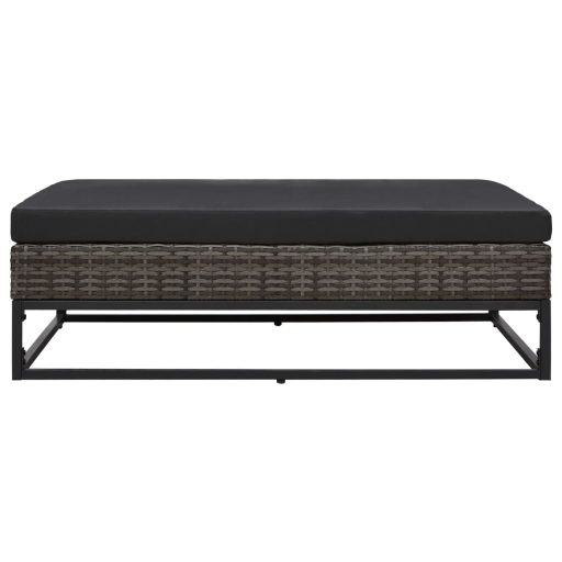 5 részes szürke polyrattan kerti bútorszett párnákkal