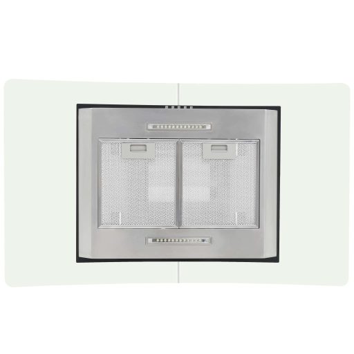 Rozsdamentes acél sziget páraelszívó 90 cm 756 m³/óra LED