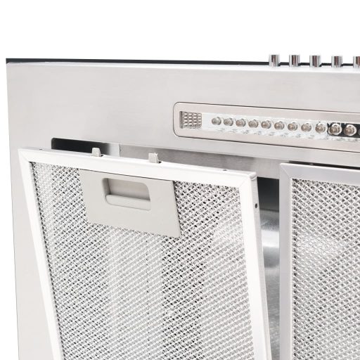 Rozsdamentes acél, fali páraelszívó 90 cm 756 m³/óra LED