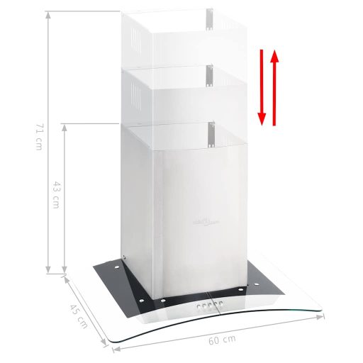 Rozsdamentes acél LED-es fali páraelszívó 60 cm 756 m³/óra