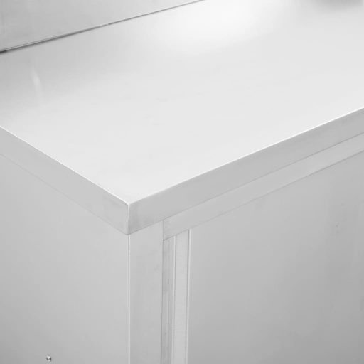 Rozsdamentes acél munkaasztal tolóajtókkal 100x50x(95-97) cm