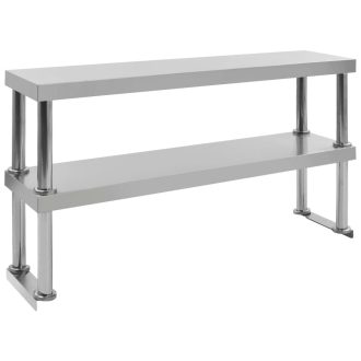   2-szintes rozsdamentes acél munkapult feletti polc 120x30x65 cm