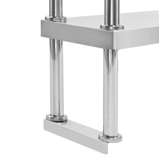 2-szintes rozsdamentes acél munkapult feletti polc 120x30x65 cm