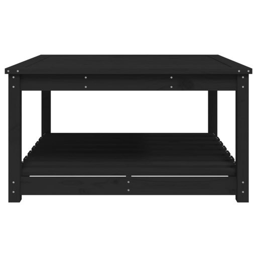 Fekete tömör fenyőfa kerti asztal 82,5 x 82,5 x 45 cm