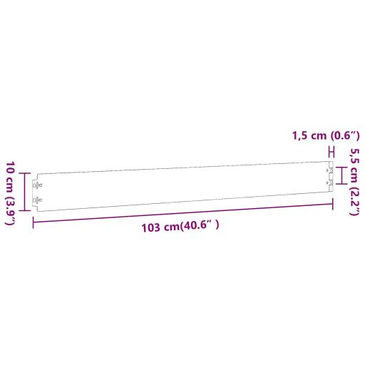 Gyepszegélyek 50 db fekete 10x103 cm hidegen hengerelt acél