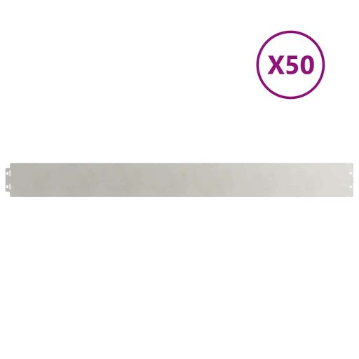 Gyepszegélyek 50 db 10x103 cm rozsdamentes acélból