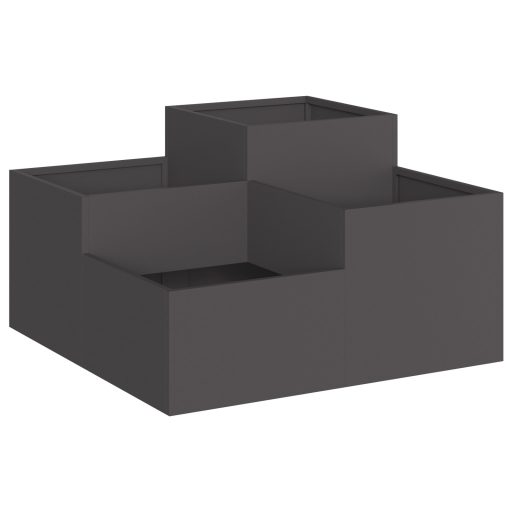 Kerti Vályú 80x80x48 cm Fekete Acél