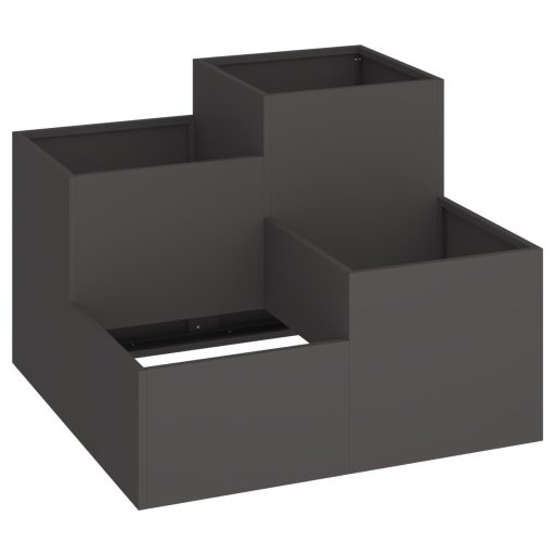 Kerti Ültető 80x80x60 cm Fekete Acél