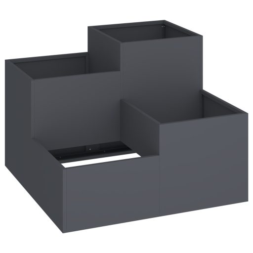 Kertészládák 80x80x60 cm Antracit Acél