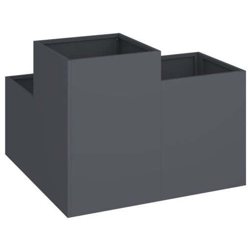 Kertészládák 80x80x60 cm Antracit Acél
