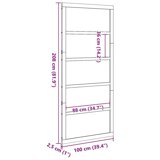 Tanyaportás Ajtó Fehér 100x208 cm Szilárd Fa Fenyő