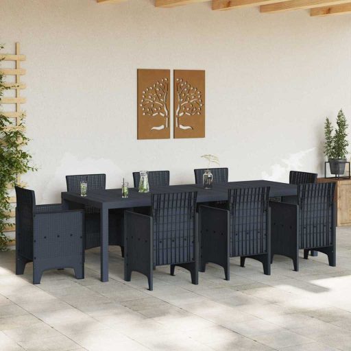 Kerti Asztal Antracit 250 x 100 x 73 cm polirattan