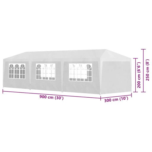 Fehér partisátor 3 x 9 m
