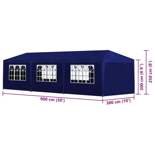 Kék partisátor 3 x 9 m