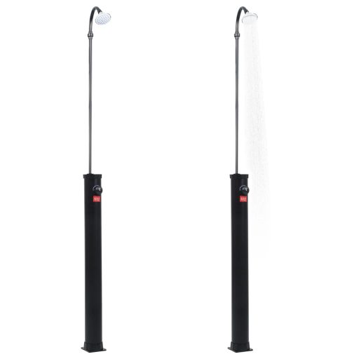Fekete napelemes kerti zuhany 215 cm 8 l