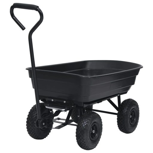 Fekete kerti kézikocsi 300 kg 75 liter