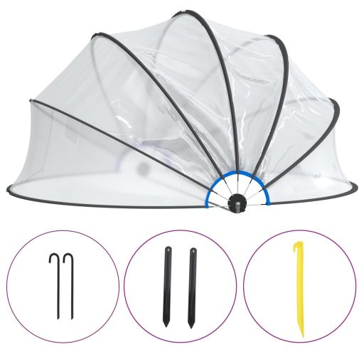 Kerek PVC medencekupola 376x188 cm