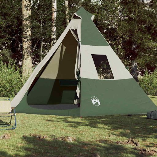 7 személyes zöld vízálló tipi kempingsátor