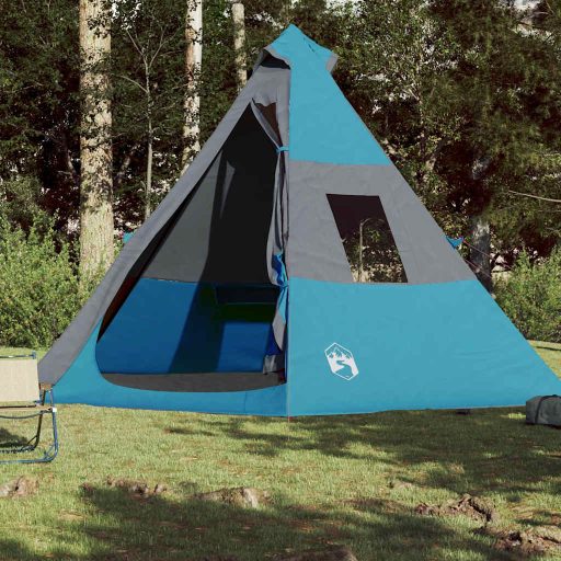 7 személyes kék vízálló tipi kempingsátor