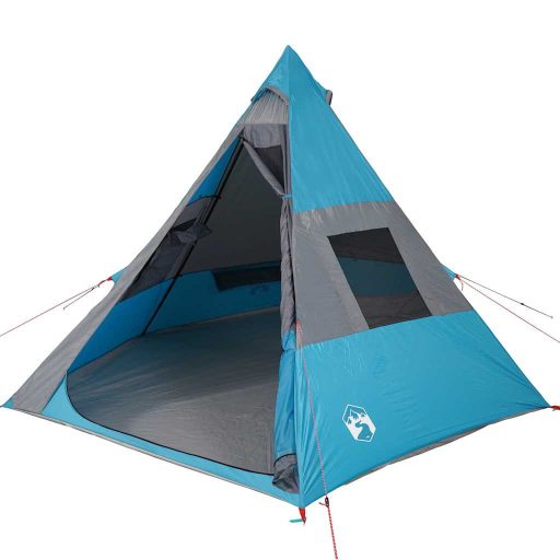 7 személyes kék vízálló tipi kempingsátor