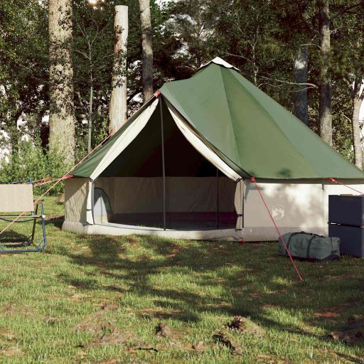 6 személyes zöld vízálló tipi családi sátor
